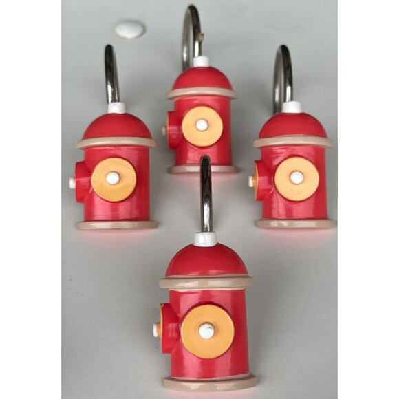 Lot of 12 Dog Theme & Fire Hydrant Shower Curtain Hooks Multicolored 2.5" Tall - Picture 6 of 14